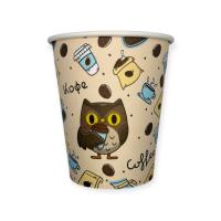 Стакан бумажный 250мл для горячего Совы 50шт Разноцветный - фото