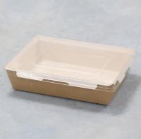 Коробка 1000 мл 200/222*140/162*55 с пластиковой крышкой Salad 1000 Packton 39699 (150) Коричневый - фото