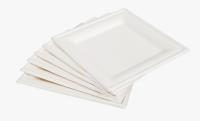 Тарелка эко квадратная белая 20*20 см 1/50, арт. KS-DP88 Белый - фото