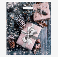 Сумка-пакет 45*38 с прорубной ручкой НГ 1/50 Разноцветный - фото