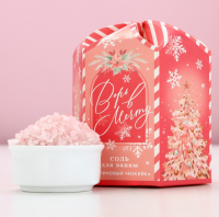 Соль для ванны 300 г, аромат малинового чизкейка, 10014079 Розовый - фото