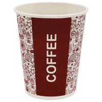 Стакан бумажный 350 мл d90 мм 1-слойный Coffee арт. 0013 50 шт/упак  - фото