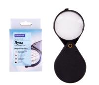 Лупа 60мм, 5-ти кратнок увеличение, OfficeSpase, складная, карт. коробка, европодвес, 217176 Черный - фото