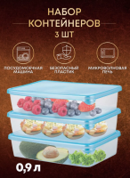 Набор контейнеров для заморозки Sugar&Spice (3x0,9л) голубой, арт. SE102812044 Голубой - фото