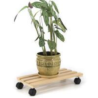 Подставка для цветов на колесиках 22х44 (прямоугольная) Бежевый - фото