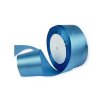 Лента тканная атласная 25мм*25Y Темно-голубая, F014-25/36 Голубой - фото