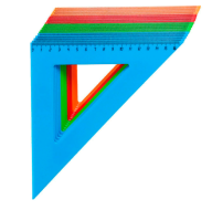 Треугольник ЦВЕТНОЕ АССОРТИ 16 см. 45гр. Prof-Press, арт. Л-6207 Микс - фото