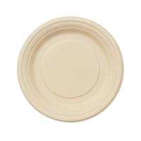 Тарелка эко круглая d18см, светлая Б02 (кукурузный крахмал), 50шт в упаковке Белый - фото