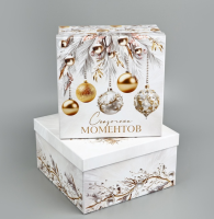 Коробка "Белая роскошь" 22*22*12 см, 10353882/4 Белый - фото