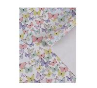 Бумага упаковочная глянцевая «Светлые бабочки», 70×100 см, 2773563 Разноцветный - фото