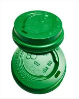 Крышка для стакана бумажного 250-300мл зеленая D80, 100 шт Зеленый - фото