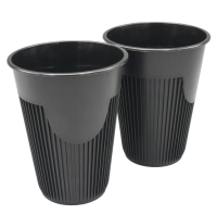 Стакан д/горячего 350мл ПП Черный 1/10 Д90  Черный - фото