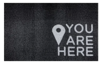 Коврик придверный Dekorelle LAPSHA 114 You Are Here, 50X80см, 121114 (черный) Черный - фото
