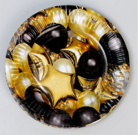 Тарелка  бумажная "Черное золото", шары, набор 6 шт. 9500605 (125) Страна Карнавалия  - фото