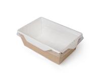 Коробка картонная с пластиковой крышкой 125/145*75/100*55мм ECO OpSalad 450, 10 шт  - фото