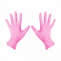 Перчатки из розов.нитрила б/прис. М 1/100шт (10) CH3435/М Розовый - фото