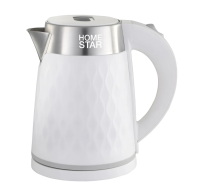 Чайник Homestar HS-1021 (1,7 л) белый, двойной корпус Белый - фото