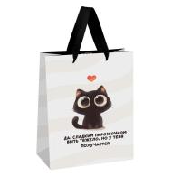 Пакет подар. "Sweet kitten", 18*23*10 см, MESHU, выборочн. лак, матовая ламинация, MS 66119 Белый - фото