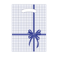 100 шт Сумка-пакет 22*32 с проруб. неусил. ручкой, Синяя клетка   - фото