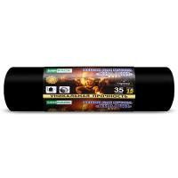 Мешки для мусора ПВД 35 л 30 мкм 50*60 см Силачи арт. sil3515515 черные 15 шт/рул Черный - фото