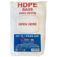 Пакет 14*8*26 (22*26) HDPE бирка Мегапак Прочные (10) Прозрачный - фото