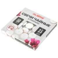 Свечи чайные Standard, до 3,5 часов горения, вес 9г, коробка 50шт, в гильзе, LAIMA, 609197  - фото