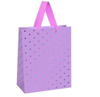 Пакет подар. "Hearts pattern", 18*23*10 см, MESHU, фольга, матовая ламинация, MS 66132 Сиреневый - фото