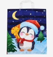 50штСумка-пакет 42*38 с петлев. ручкой Новый год Синий - фото