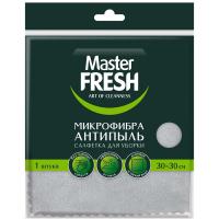 Салфетка антипыль MASTER FRESH (микрофибра-плюш) 30*30 см, 1 шт, СЕРАЯ, С0008596 Серый - фото