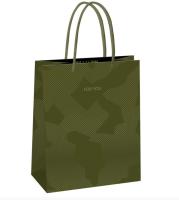 Пакет подар. "Green pattern", 18*23*10 см, MESHU, выбор. лак, матовая ламинация, MS 61585, 371024 Зеленый - фото