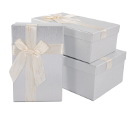 Коробка Чудесный подарок, Серебро, 19*19*9,8 см, 1 шт Серебро - фото