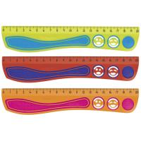 Линейка MAPED (Франция) "Kidy'Grip", 20 см, пластик. с резин. встав, нескольз., с траф. арт. 278710  - фото