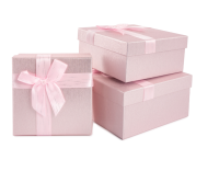 Коробка Чудесный подарок, Нежно-розовый, 19*19*9,8 см, 1 шт Розовый - фото