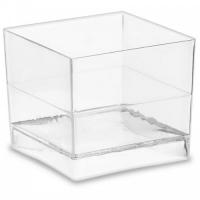 Чашка "Куб" прозрачная PS 47*47мм 60мл, 15 шт Прозрачный - фото