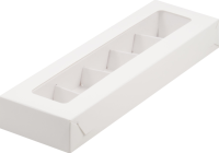 Коробка для конфет 5шт с вклеенным окном 235*70*30 мм (белая), 1 шт, 050101 (50) Белый - фото