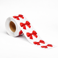 Этикетка d35 мм Стикер Бант 100шт в рулоне Разноцветный - фото