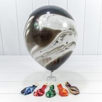 Шарики воздушные из латекса "Мрамор" 12"/30см (100 шт.) 2,8г (микс) 1/60  - фото