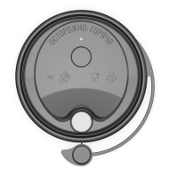 Крышка д/стакана Р90 черная с заглушкой 1/50  Черный - фото