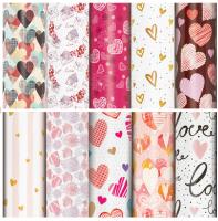 Бумага упаковочная мелованная "Love Story" 70x100см, 10 дизайнов ассорти, ЗОЛОТАЯ СКАЗКА, 591916 Микс - фото