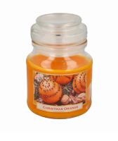 Свеча арома в баночке BARTEK -  Рождественский апельсин 130гр, Christmas Orange, Польша Оранжевый - фото