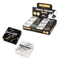 Ластик BRAUBERG "MARBLE", 34х34х11 мм, квадратный, экологичный ПВХ, микс, 272726 (48) Микс - фото