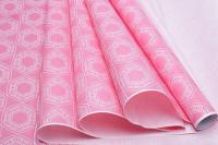 Бумага белая крафт "Пончики" розовая туманная 70см*10м Розовый - фото