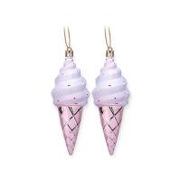 Набор новогодних украшений "Мороженое" (2шт х 14см), S2591 Разноцветный - фото