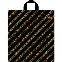 Сумка-пакет 40*44 с петл.ручкой Золотая полоса NEW ПНД 1/50  - фото