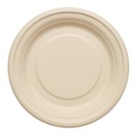 Тарелка эко круглая d23см, светлая Б02 (кукурузный крахмал), 50шт в упаковке Белый - фото