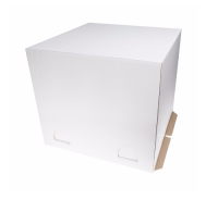 Коробка картонная белая с крышкой 30*30*30 для торта Белый - фото
