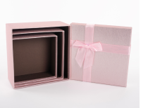 Коробка Чудесный подарок, Нежно-розовый, 15*15*6,5 см, 1 шт Розовый - фото