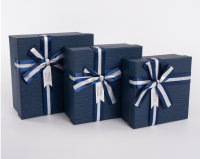 Коробка Элегант, Темно-синий,  15*15*6,5 см Синий - фото