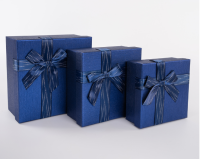 Коробка Чудесный подарок, Темно-синий, 7*17*8 см, 1 шт Синий - фото