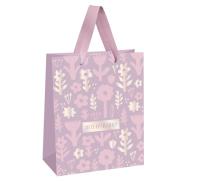 Пакет подар. "Delicate flowers", 18*23*10 см, MESHU, фольга, матовая ламинация, MS 66140 Сиреневый - фото